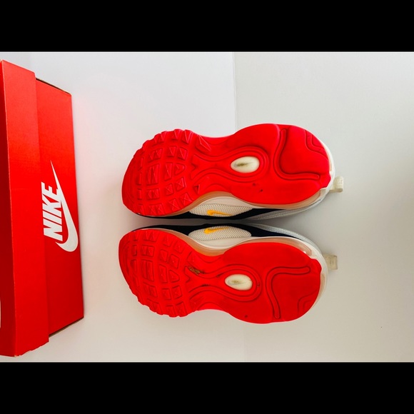 Wmns NIKE Air Max 97 Platinum Navy Orange - Picture 12 of 13